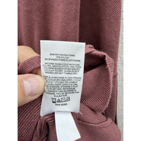 Express Womens Sweater Shirt Size Large Pink Long Sleeve Tie Detail Waist - Picture 5 of 10